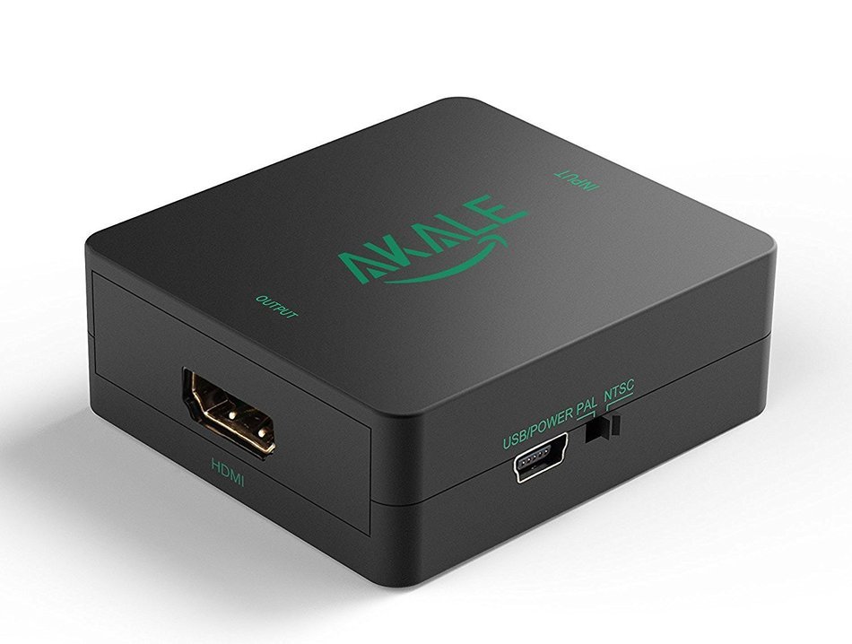 Akale RCA Composite CVBS AV to HDMI Video Audio Converter Adapter Mini Box Support 1080P for TV/PC/PS3/Blue-Ray... N5