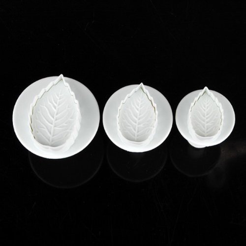 Cookie Cutter Flower Mini Xmas Rose Leaf Fondant Cake Cutter Plunger Paste Sugarcraft Decor Mold Tool 1set of... N4