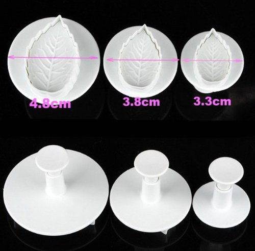 Cookie Cutter Flower Mini Xmas Rose Leaf Fondant Cake Cutter Plunger Paste Sugarcraft Decor Mold Tool 1set of... N7