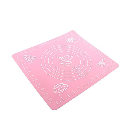 HuntGold Durable 26*29cm Silicone Pastry Mat Baking Bakeware Oven Liner Tray Sheet Mat(pink)