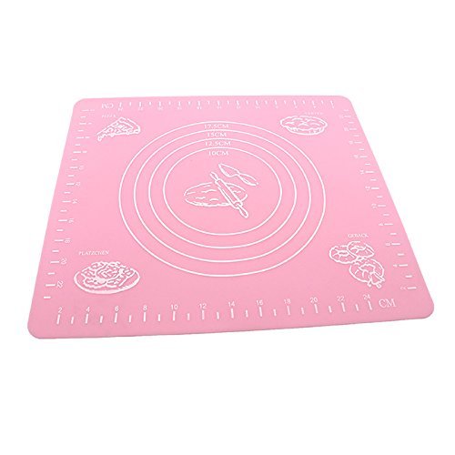 HuntGold Durable 26*29cm Silicone Pastry Mat Baking Bakeware Oven Liner Tray Sheet Mat(pink) N5