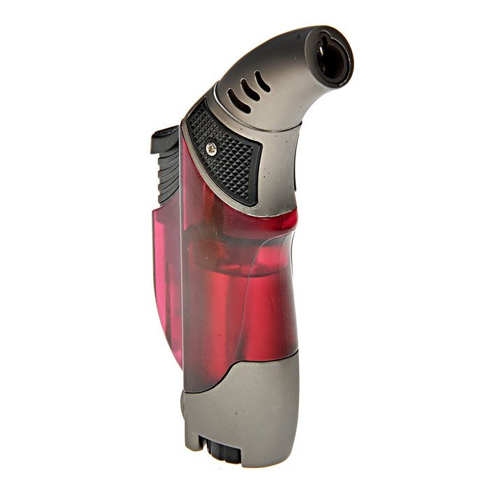 [New Version of Torch Lighter] LouisaStore 45 Degree Angle Jet Flames Butane Torch Lighter -Red N2