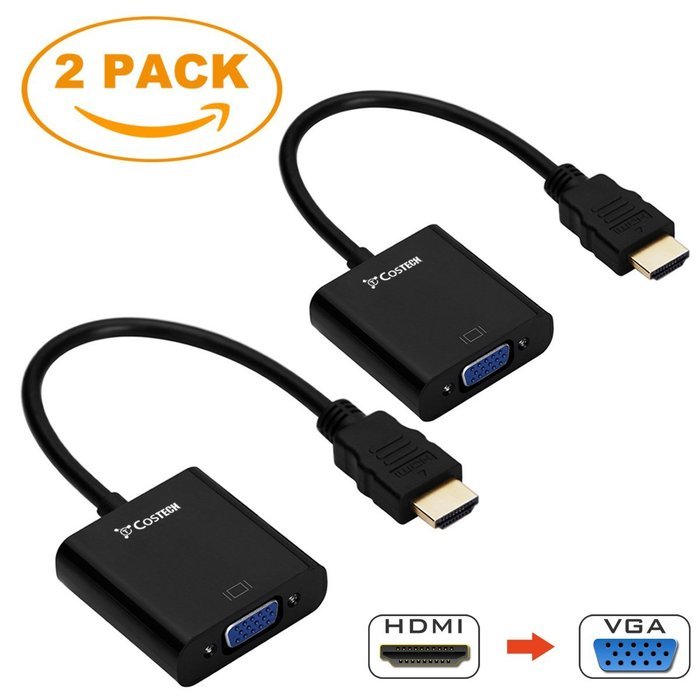 HDMI to VGA Output, Costech HD 1080p Gold-plated Active TV AV HDTV Video Cable Converter Adapter Plug and Play... N9