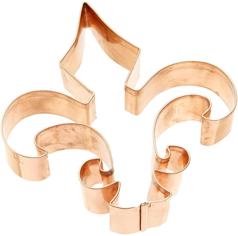 Old River Road Fleur de lis Shape Cookie Cutter, Copper