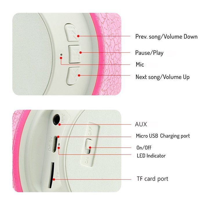 Colorful Bluetooth Speakers With Changing LED Lights, BOOMER VIVI Wireless Mini Hi-Fi Speaker With 3W Bass Portable... N4