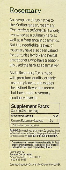 Alvita Organic Rosemary Herbal Tea Bags, 24 Count N4