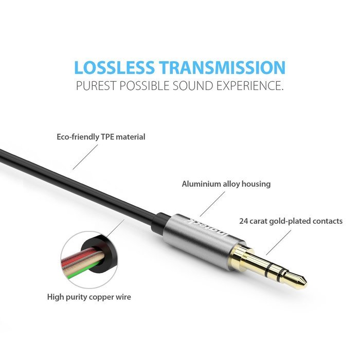 Inateck 3.5mm Audio Cable Aux Cable 4ft Male to Male for Headphones, iPods, iPhones, iPads, Home / Car Stereos... N2