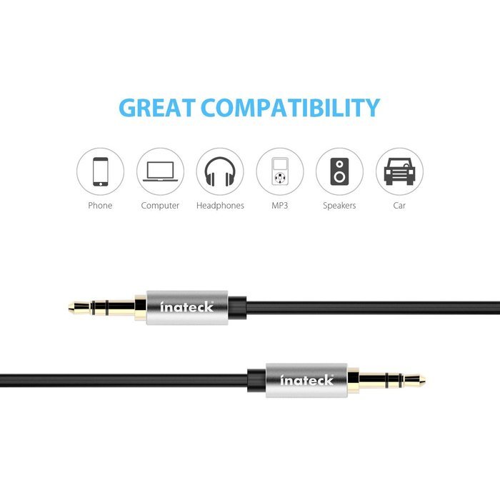 Inateck 3.5mm Audio Cable Aux Cable 4ft Male to Male for Headphones, iPods, iPhones, iPads, Home / Car Stereos... N4