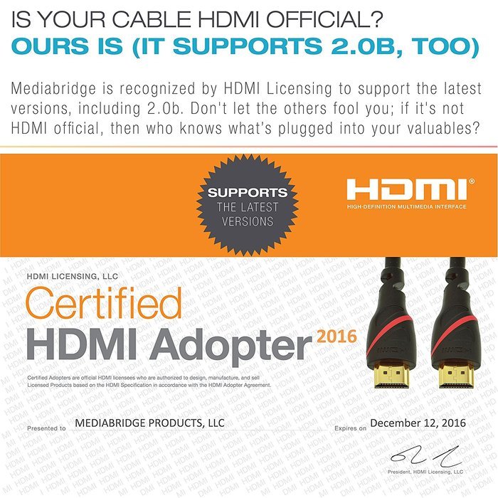 Mediabridge ULTRA Series HDMI Cable (25 Foot) - High-Speed Supports Ethernet, 3D and Audio Return [Newest Standard] N13