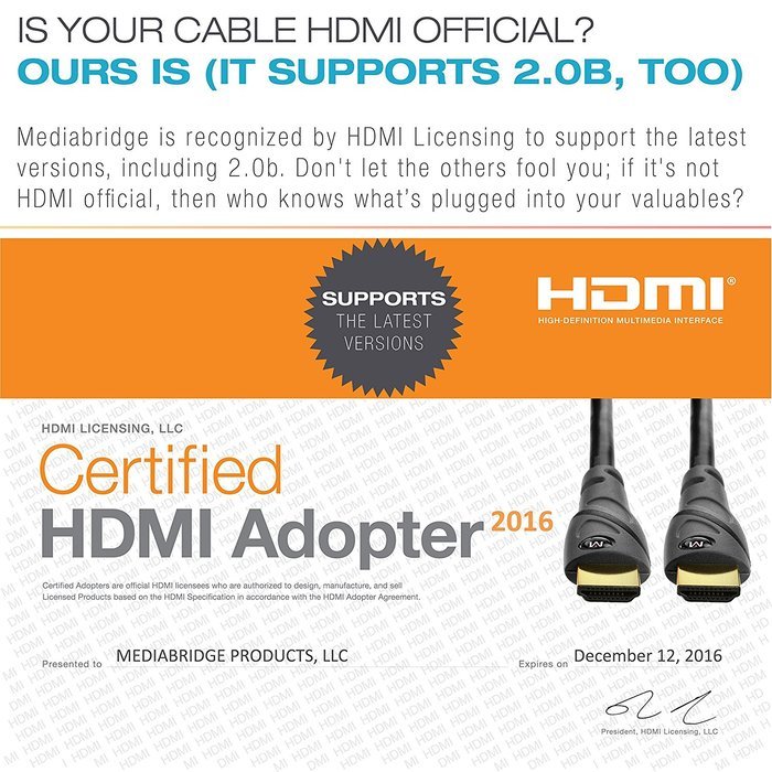 Mediabridge ULTRA Series HDMI Cable (25 Foot) - High-Speed Supports Ethernet, 3D and Audio Return [Newest Standard] N21