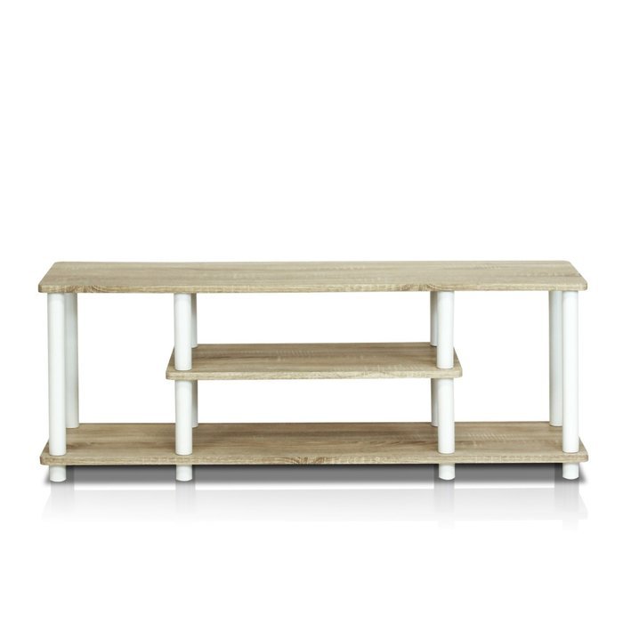 Furinno 12250R1WN/BK Turn-N-Tube No Tools 3D 3-Tier Entertainment TV Stands, Walnut N7