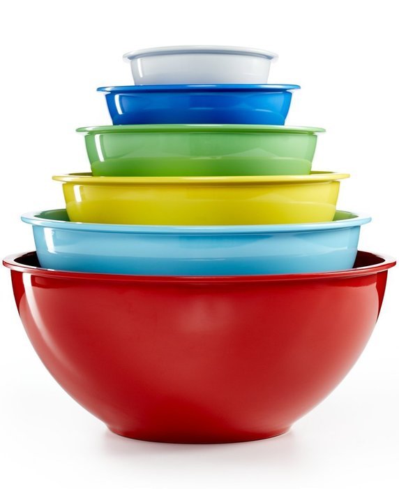 Martha Stewart Collection Set of 6 Melamine Mixing Bowls