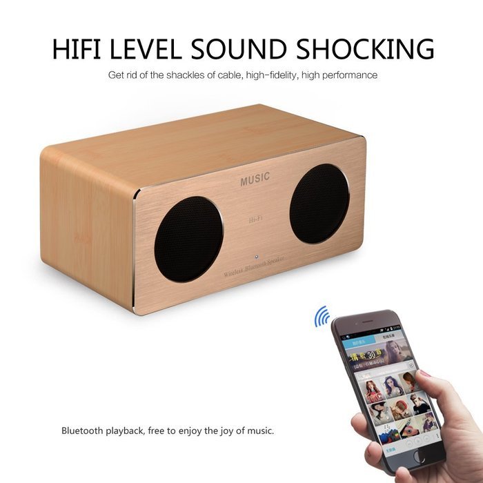 Osaier&reg; Wooden Style Portable Indoor/Outdoor Wireless Stereo Bluetooth Speaker - Enjoy the Ultimate Music Experience