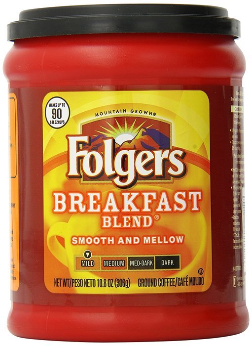 Folgers Breakfast Blend Ground Coffee, 10.8 Ounce