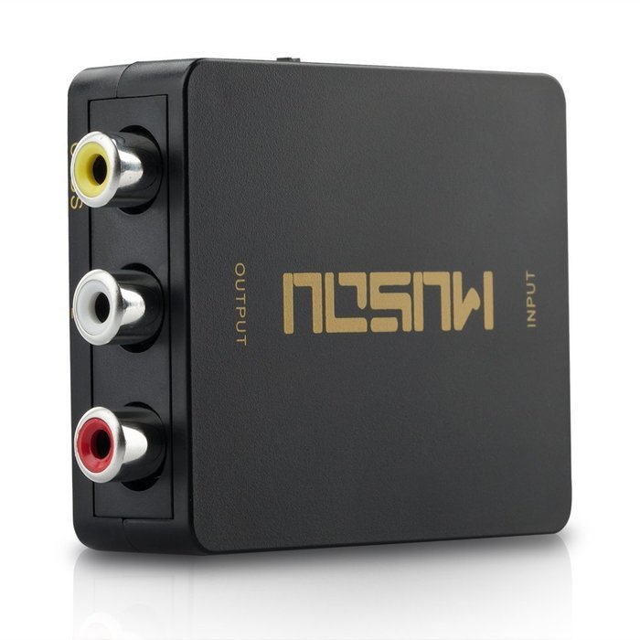 Musou 1080P HDMI to RCA Composite AV Video Audio Converter Support NTSC/PAL for Xbox One,Blu-ray,DVD,PS4,Roku,... N2