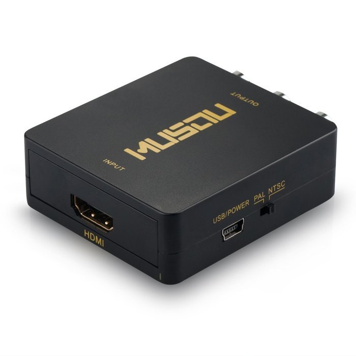 Musou 1080P HDMI to RCA Composite AV Video Audio Converter Support NTSC/PAL for Xbox One,Blu-ray,DVD,PS4,Roku,... N3
