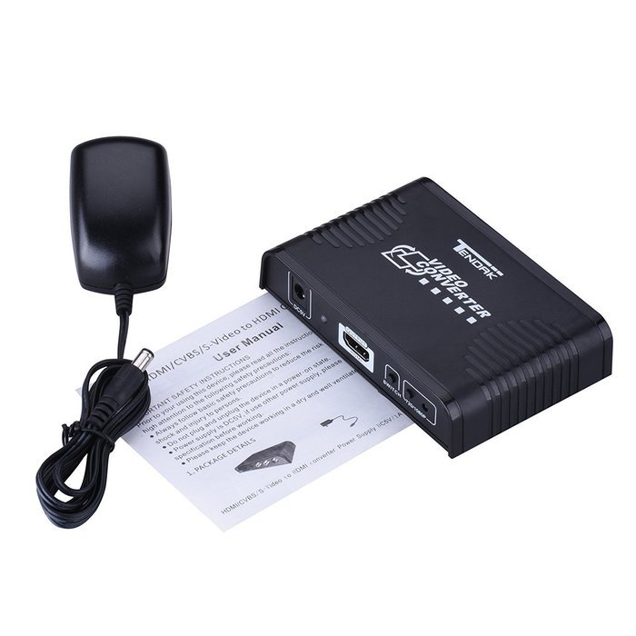 Tendak 3RCA AV CVBS Composite & S-Video R/L Audio to HDMI Converter Adapter Upscaler Support 720P/1080P with 3RCA... N24