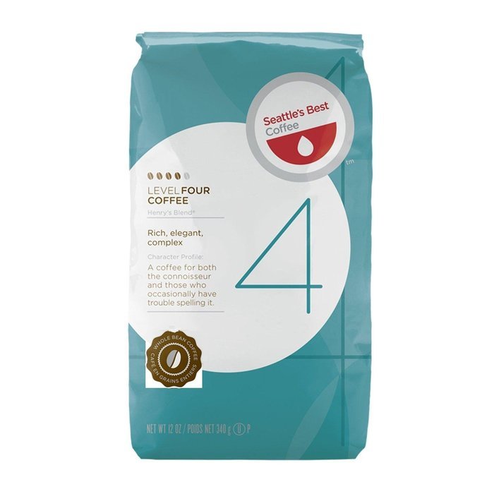 Seattle's Best Level 4, Whole Bean, 12-Ounce Bags (Pack of 3)