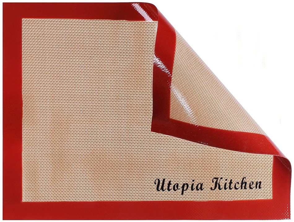 Silicon Mat for Baking and Cooking - 2 Pack - Red - Professional Grade Non-stick - Best for Cookies, Pizzas, Pretzels... N4