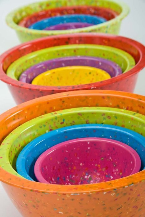 Zak! Designs Confetti Mixing Bowls (4 Piece Set), Durable and BPA-free Melamine, Assorted Orange N8
