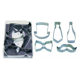 R & M International Handsome Gent 5 Piece Cookie Cutter Set - Great for Weddings, Bachelor Parties and More....