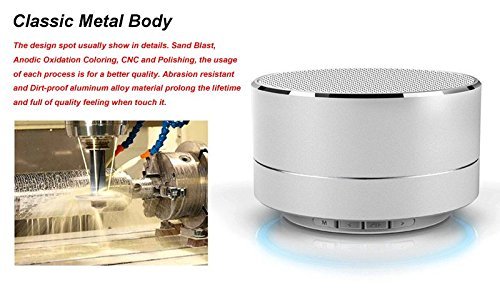 OWIKAR&reg; Mini Portable Wireless Bluetooth Speaker LED Light Stereo Metal Super Bass Handfree Speakerphone Built-in... N3