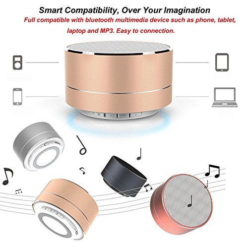 OWIKAR&reg; Mini Portable Wireless Bluetooth Speaker LED Light Stereo Metal Super Bass Handfree Speakerphone Built-in... N6