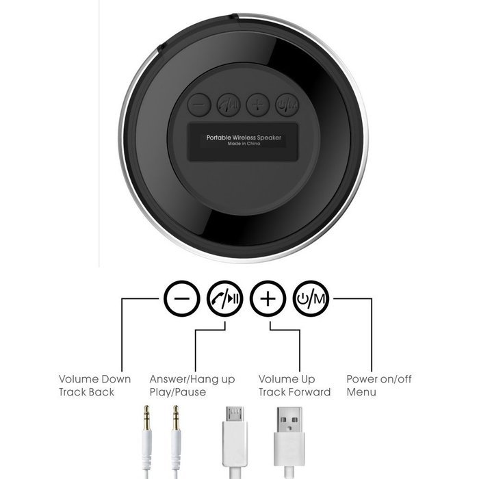 Iron Hammer&reg;Ultra Portable Bluetooth Wireless Speaker with Microphone for Smartphones/Tablet/Laptops(silver) N4