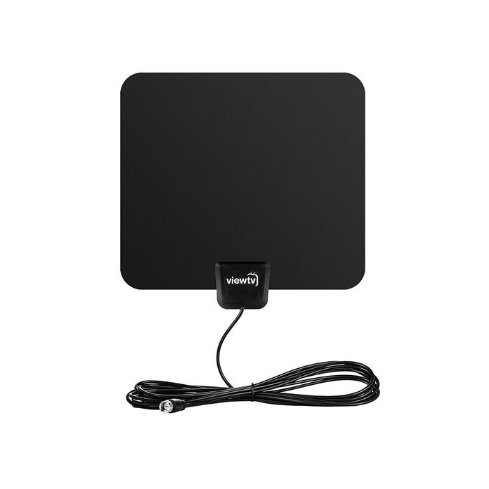 ViewTV Flat HD Digital Indoor Amplified TV Antenna - 50 Miles Range - Detachable Amplifier Signal Booster - 12ft... N15