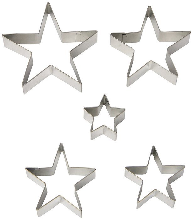 Fox Run Star Cookie Cutter Set, 5-Piece