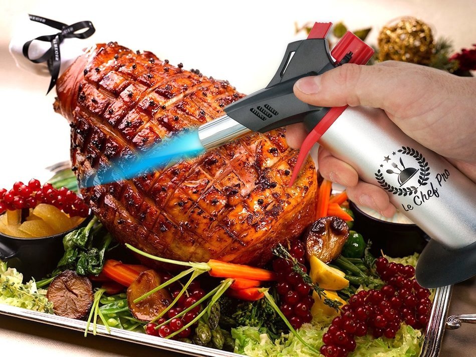 DOUBLE FLAME Culinary Torch for Creme Brulee, Best Butane Torch, Kitchen Food Torch, Professional Grade Chefs... N8