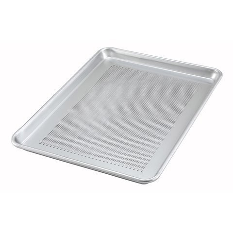 Winco ALXP-2618P, 18&Prime;x26&Prime; 16 Gauge Full Size Closed Bead Aluminum Perforated Baking Sheet Pan, Baking Tray