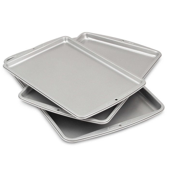 Cookie Sheets Aluminum Dishwasher safe by Wilton&reg; 3-piece-set, 13 1/4" L x 9 1/4" W, 15 1/4" L x 10 1/4" W and...