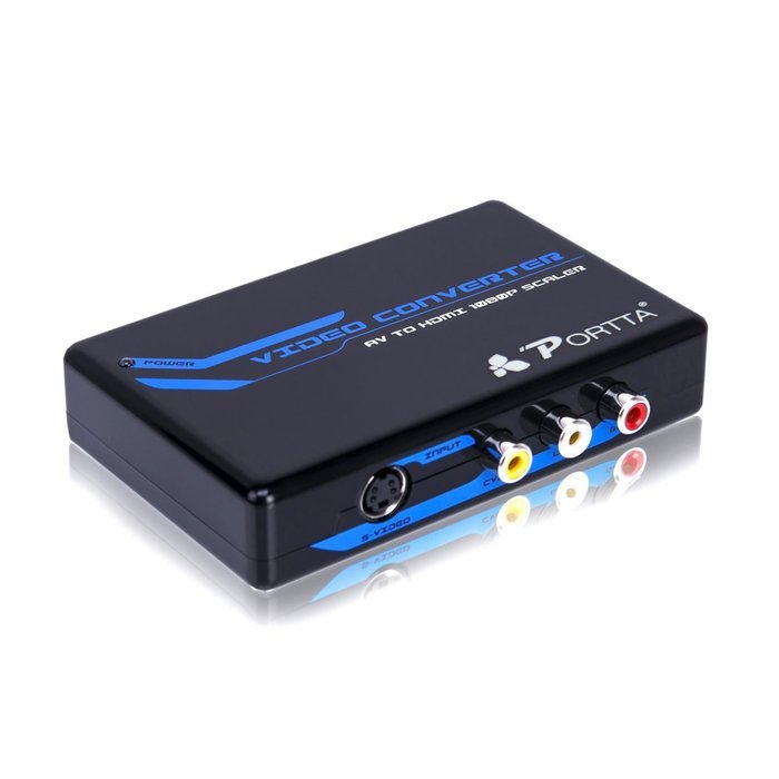 Portta PETCSHP AV/ CVBS Composite RCA + S-Video to HDMI Converter v1.3 up Scaler support 720p 1080p&nbsp;And&nbsp;S-Video...