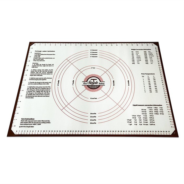 Simple Baker Extra Thick, Extra Large Silicone Pastry Mat with Measurements, 25"x18" Non-Slip 0.7mm Thick Sheet...