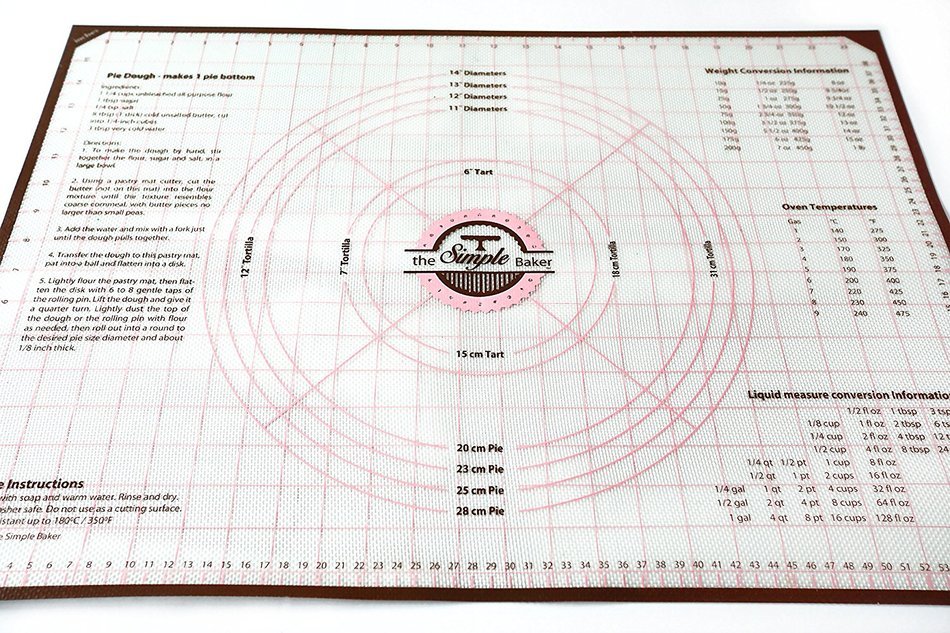 Simple Baker Extra Thick, Extra Large Silicone Pastry Mat with Measurements, 25"x18" Non-Slip 0.7mm Thick Sheet... N6