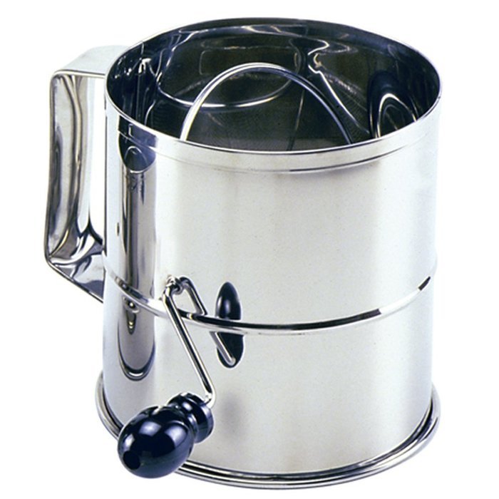 Norpro Polished 8-Cup Stainless Steel Hand Crank Sifter