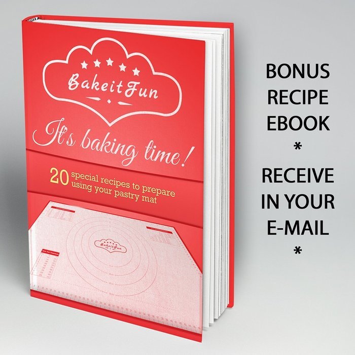 BakeitFun Silicone Pastry Mat With Measurements, Standard Size 23" x 15", Full Sticks To Countertop For Rolling... N3