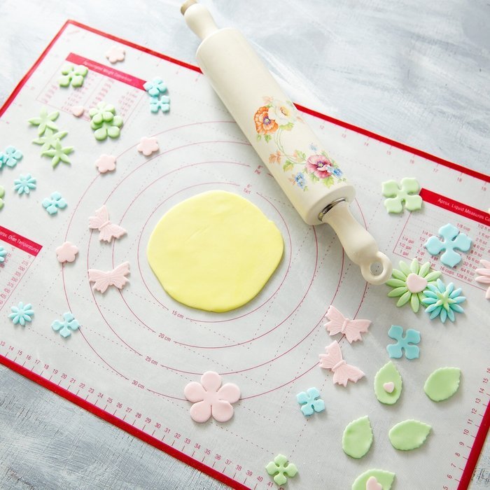 BakeitFun Silicone Pastry Mat With Measurements, Standard Size 23" x 15", Full Sticks To Countertop For Rolling... N4