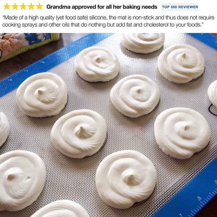 BakeitFun Silicone Pastry Mat With Measurements, Standard Size 23" x 15", Full Sticks To Countertop For Rolling... N14