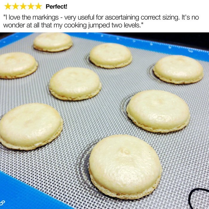 BakeitFun Silicone Pastry Mat With Measurements, Standard Size 23" x 15", Full Sticks To Countertop For Rolling... N17