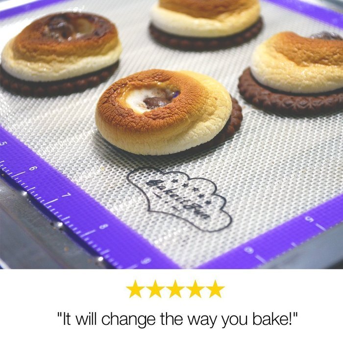 BakeitFun Silicone Pastry Mat With Measurements, Standard Size 23" x 15", Full Sticks To Countertop For Rolling... N22