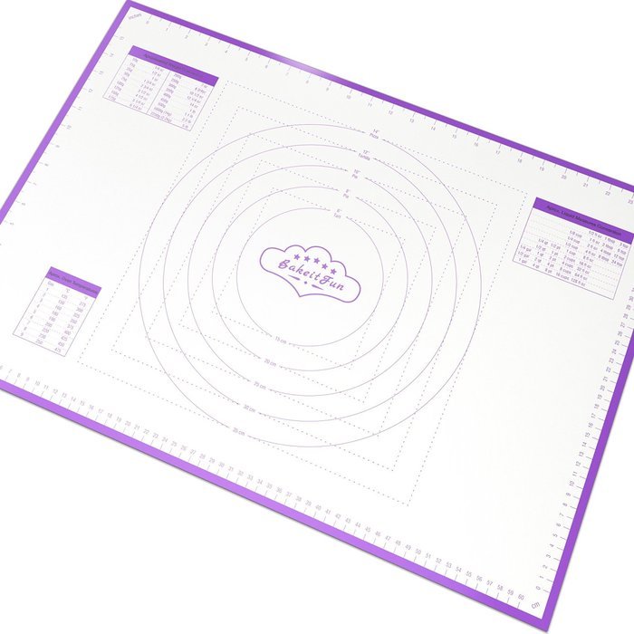 BakeitFun Silicone Pastry Mat With Measurements, Standard Size 23" x 15", Full Sticks To Countertop For Rolling... N26
