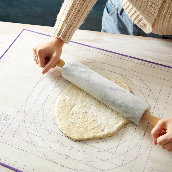 BakeitFun Silicone Pastry Mat With Measurements, Standard Size 23" x 15", Full Sticks To Countertop For Rolling... N27