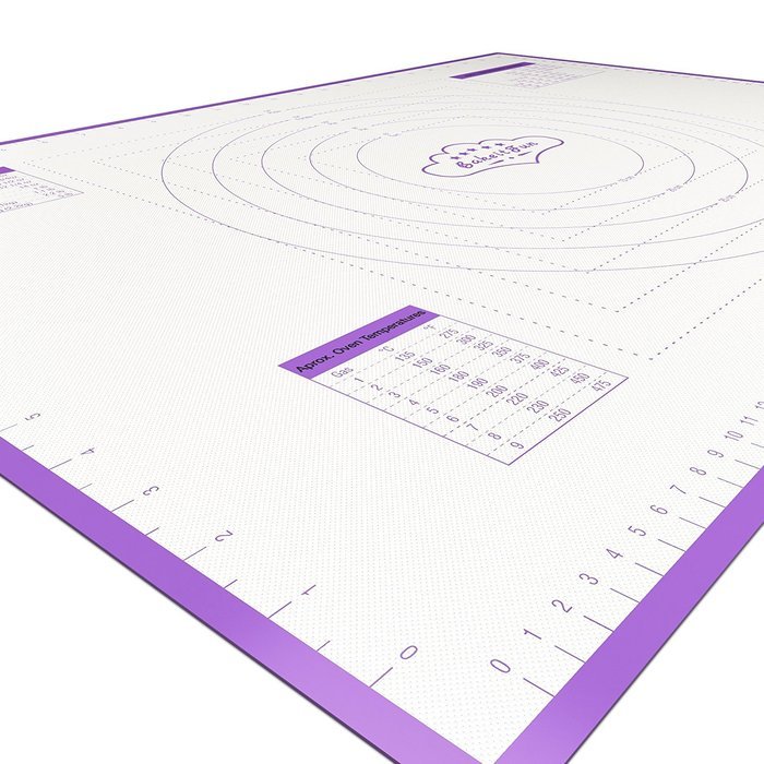 BakeitFun Silicone Pastry Mat With Measurements, Standard Size 23" x 15", Full Sticks To Countertop For Rolling... N28