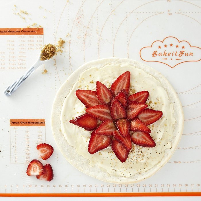 BakeitFun Silicone Pastry Mat With Measurements, Standard Size 23" x 15", Full Sticks To Countertop For Rolling... N30