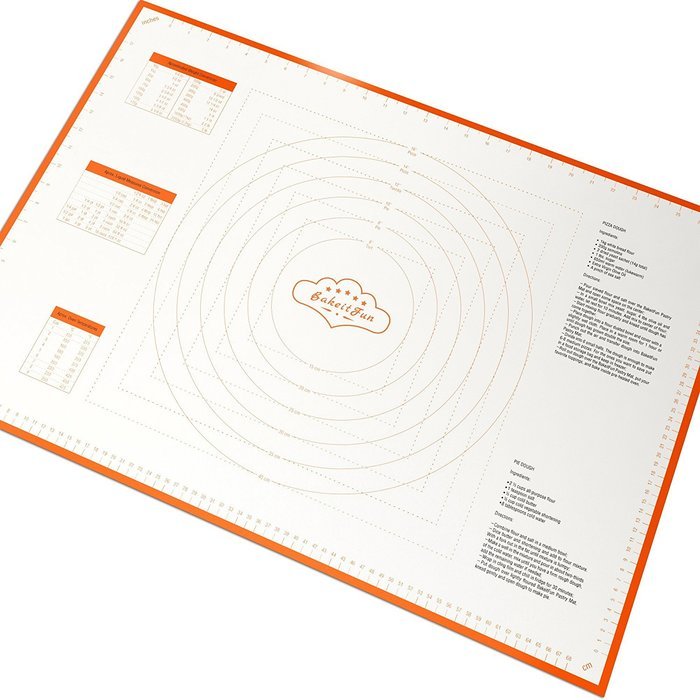 BakeitFun Silicone Pastry Mat With Measurements, Standard Size 23" x 15", Full Sticks To Countertop For Rolling... N36