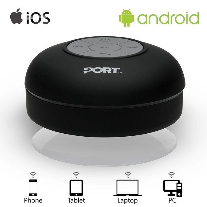 PORT Water Proof Bluetooth 3.0 Speaker, Water Resistant Mini Wireless Shower Speaker, Handsfree Portable Speakerphone... N20