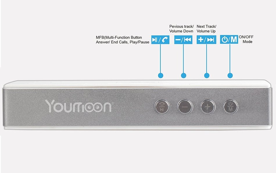 Youmoon Portable Mini Bluetooth Speaker Ym370 Ultra-thin Square Box + Microphone with 8 Hour Playtime Including... N5