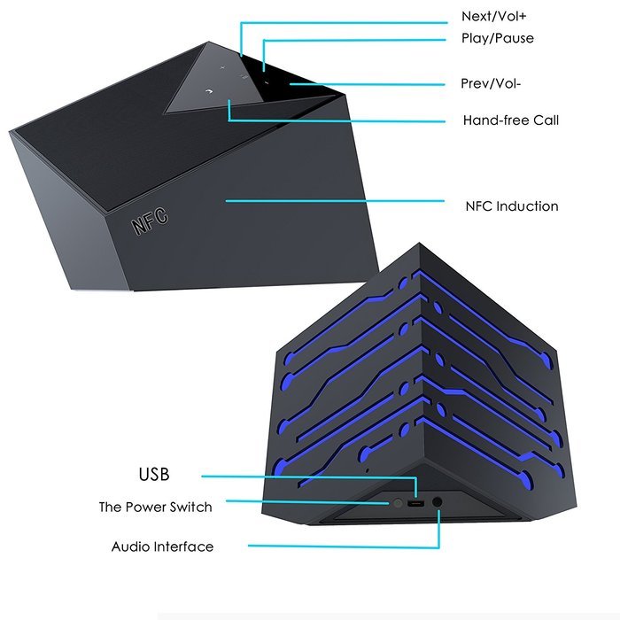 Vomach Bluetooth Speakers Wireless Speakers Portable Speakers Outdoor Wireless Speakers Mini Speakers Computer... N3